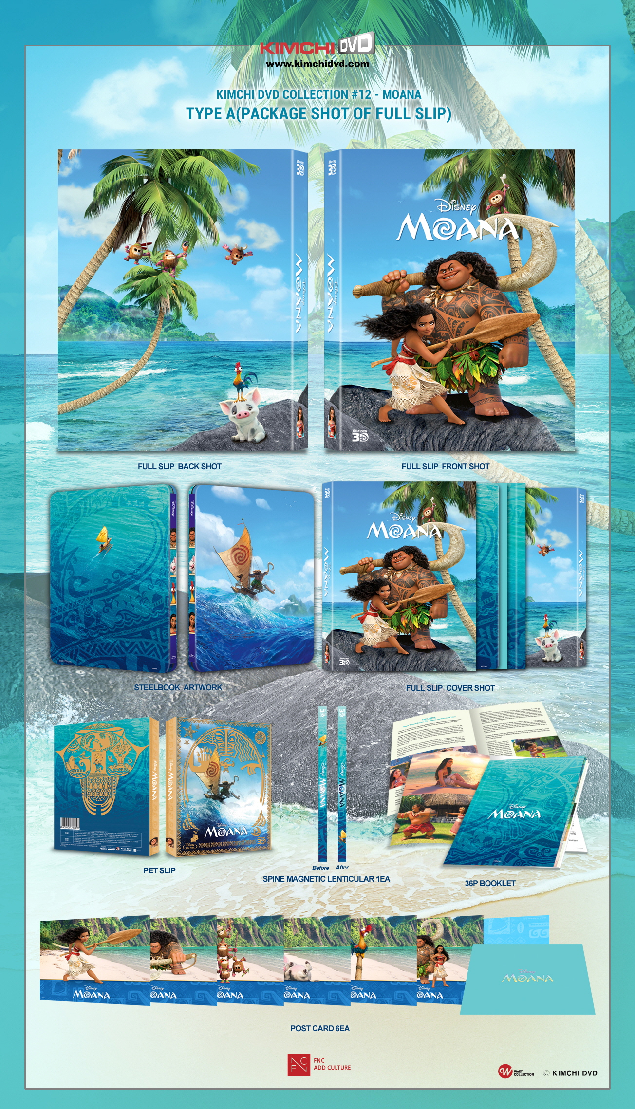 Blu-ray] Moana Fullslip(2Disc: 3D+BD) Steelbook LE(s1) > NEW