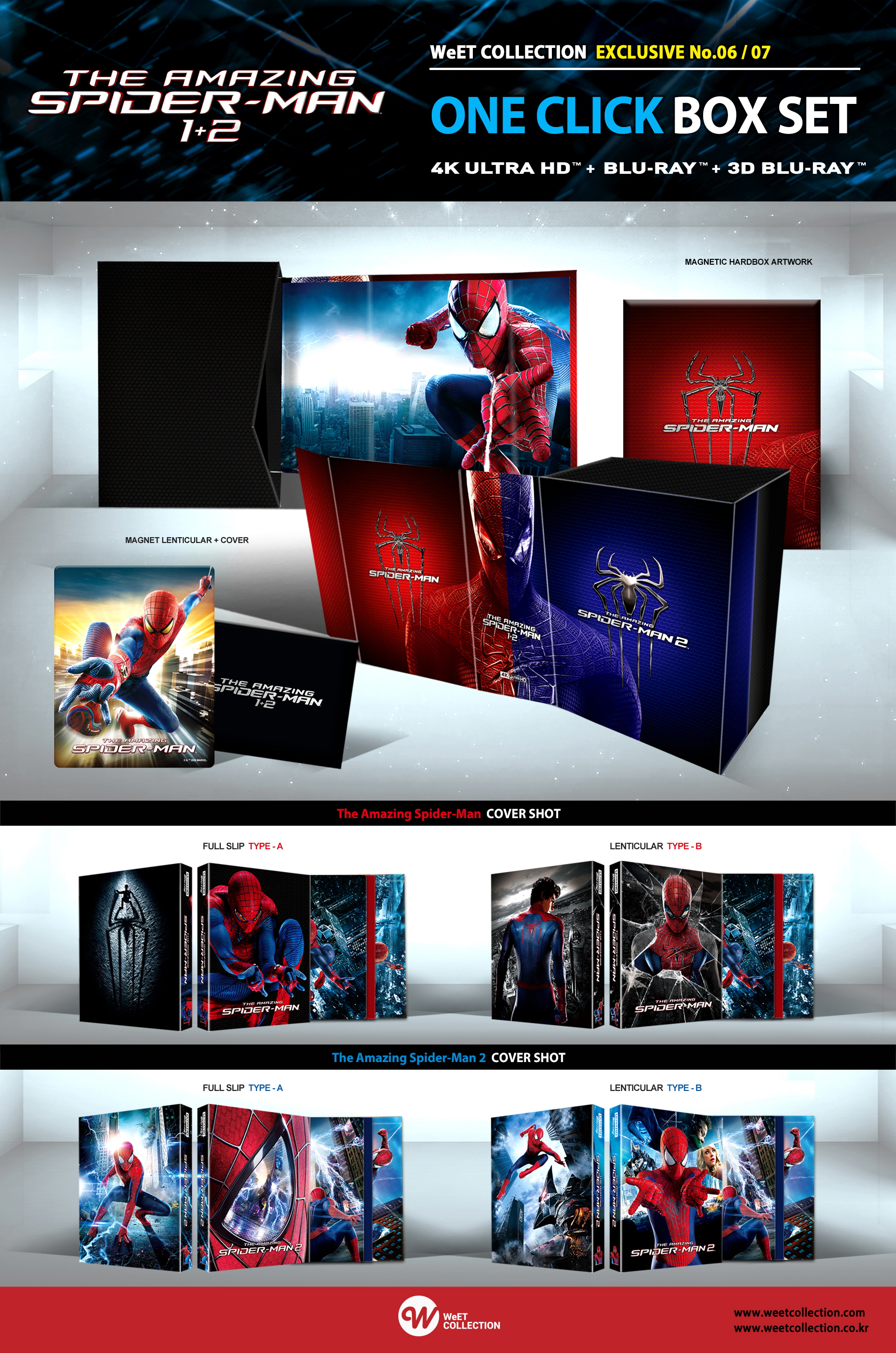 Blu-ray]The Amazing Spider-Man 1+2 One Click Box 4K UHD Steelbook 