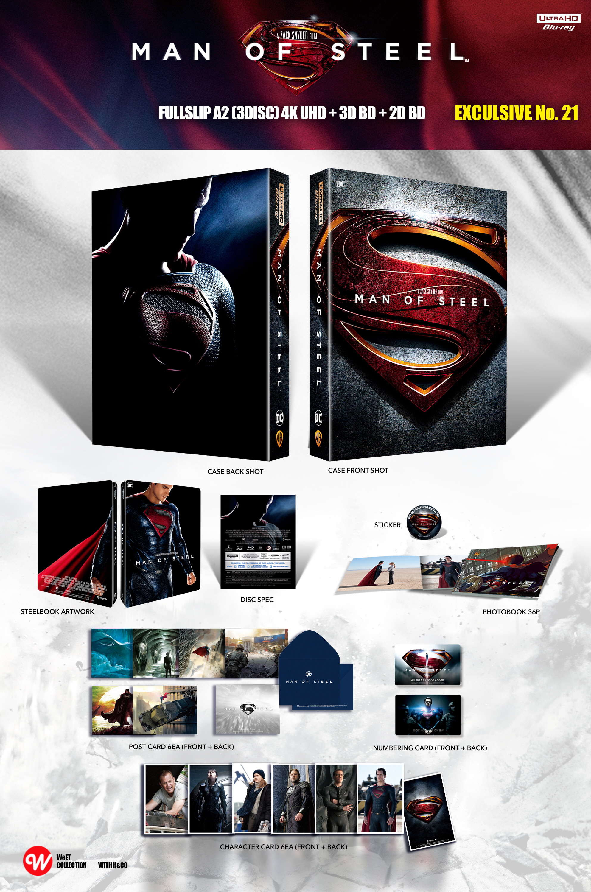 Blu-ray] Man of Steel A2 Fullslip 4K(3Disc: 4K UHD+3D+2D