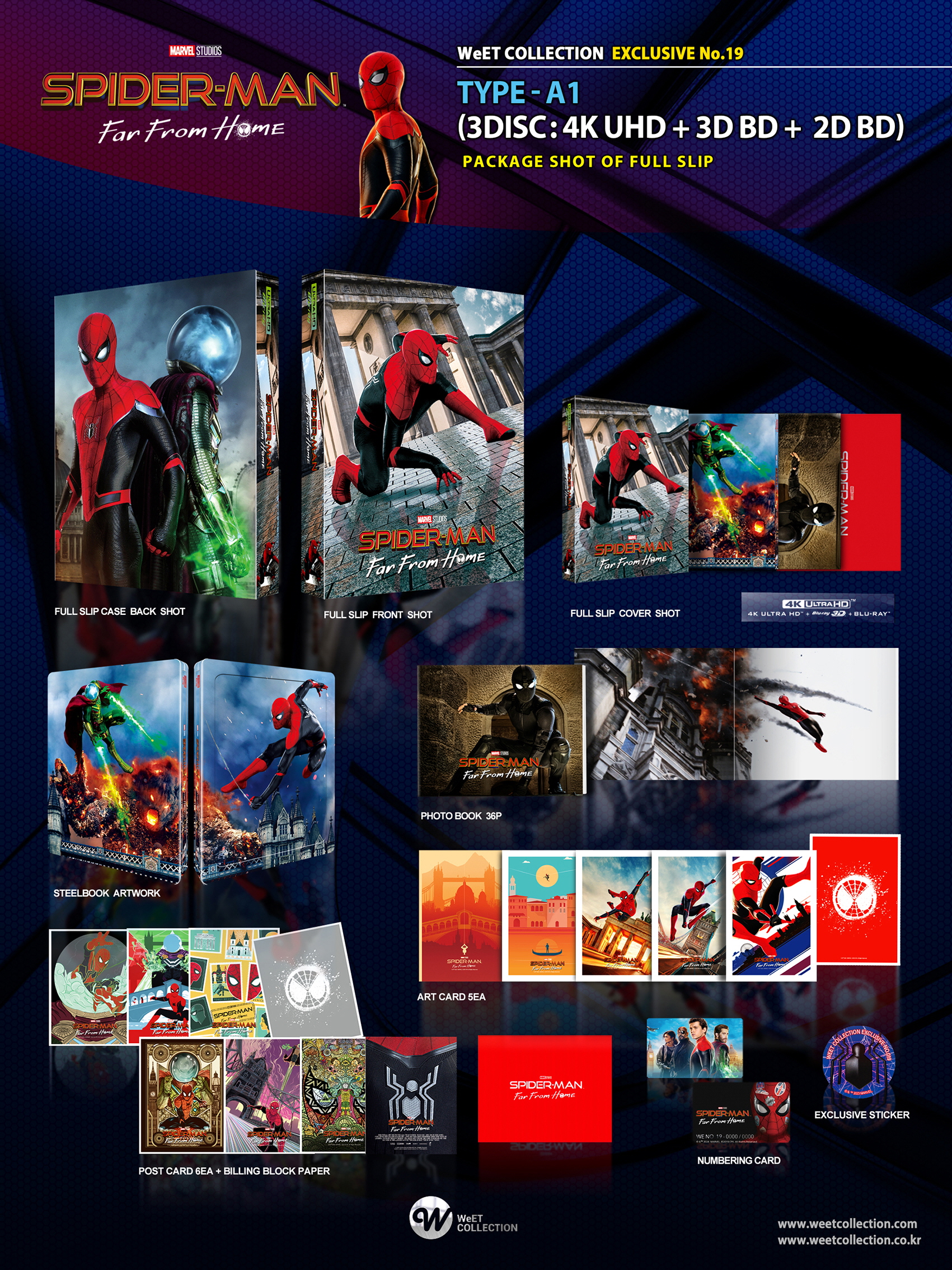 Blu-ray] Spider-Man : Far From Home A1 Fullslip(3Disc: 4K UHD+3D+2D)  Steelbook LE > NEW | weetcollection.com